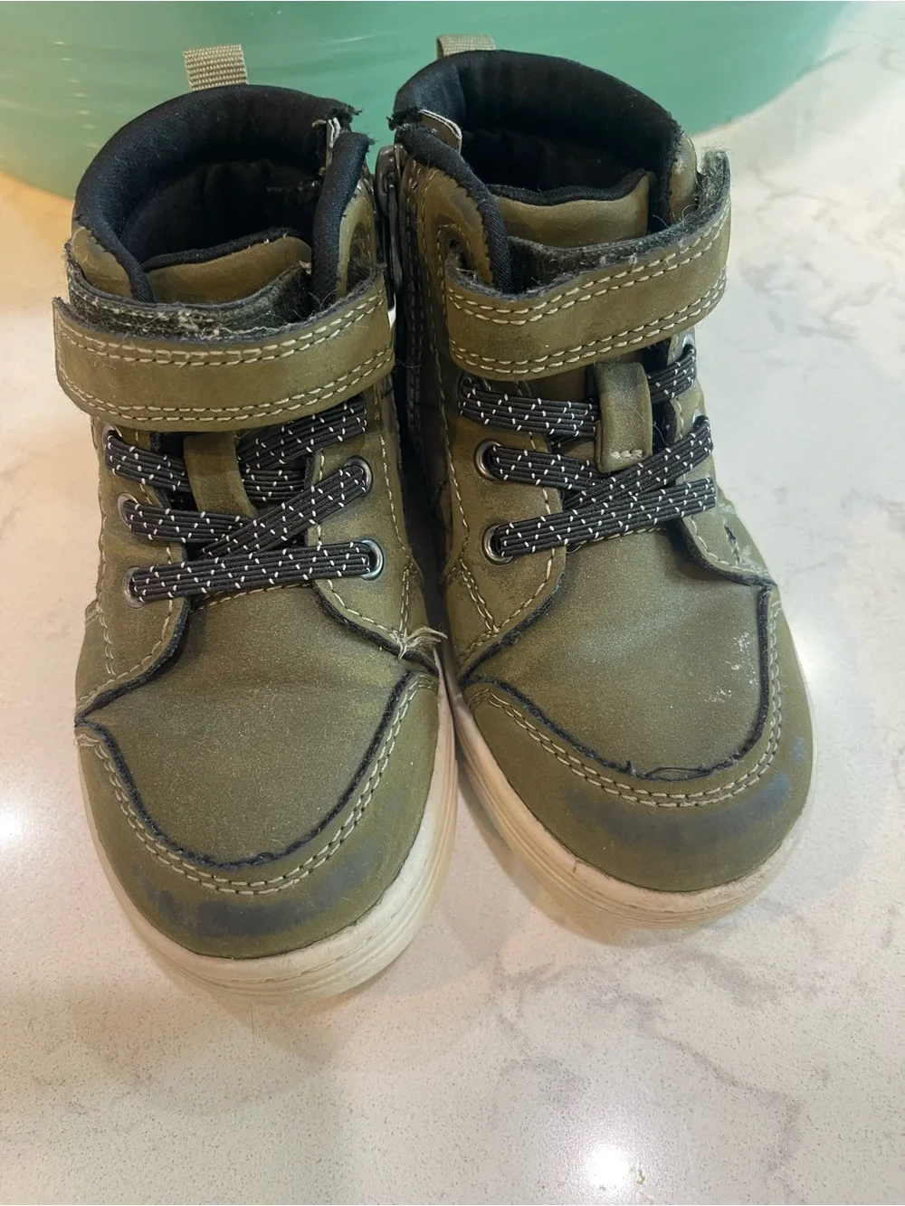 Target Olive Green and Black Kids High-Top Boots